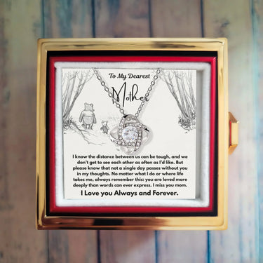 To My Dearest Mother - Love Knot with Rotating Rose Gift Box - SLDDL0110 - Sunshine Letters Co